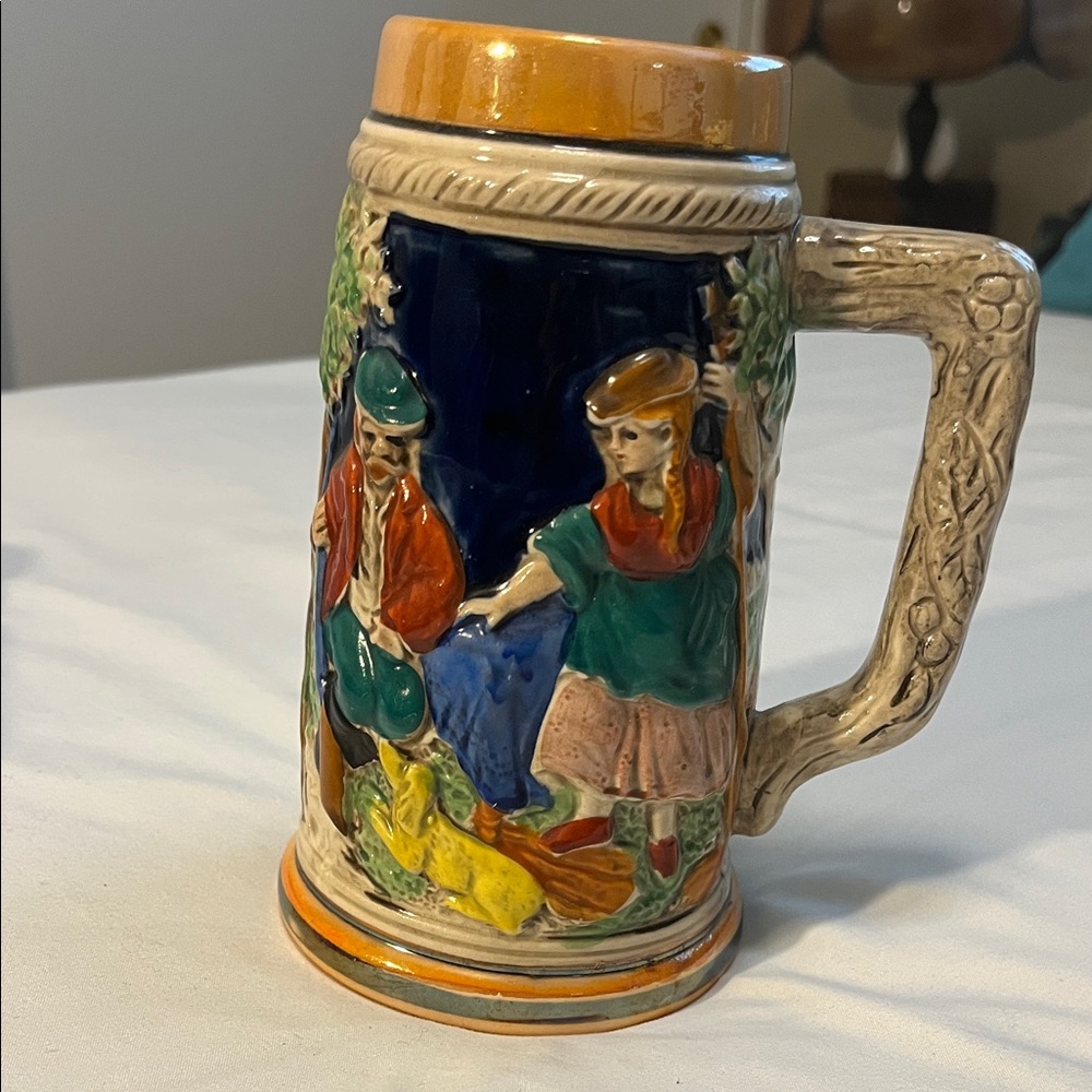 Colorful 7” Ceramic Beer Steins (2)